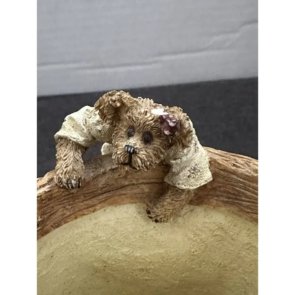 Boyds Bears Scribble Doodle Jot Pencil Holder Basket Resin 4110 2001 Desk Decor